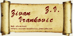 Živan Vranković vizit kartica